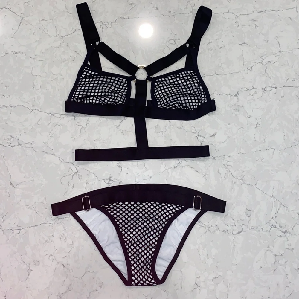 COPY - Netted elastic strap o ring bikini never worn